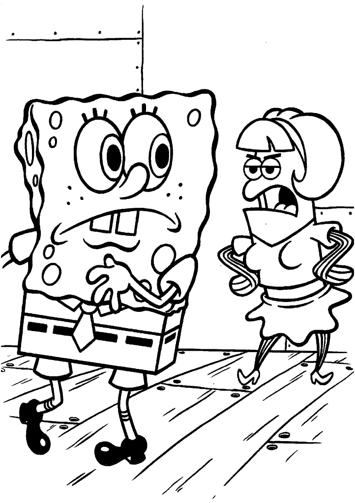 bob esponja para colorir