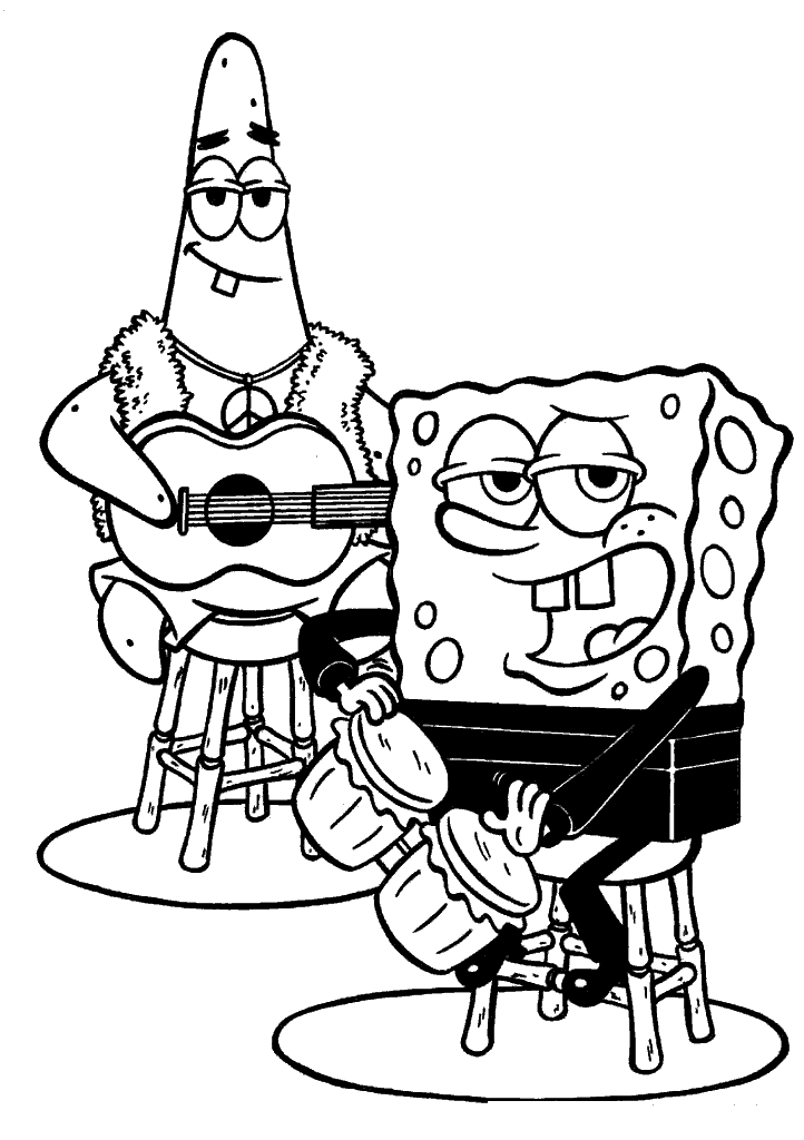 bob esponja para colorir