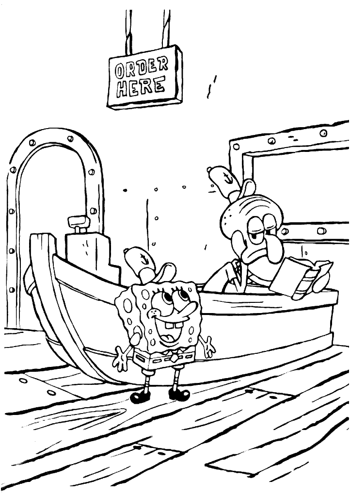 bob esponja para colorir