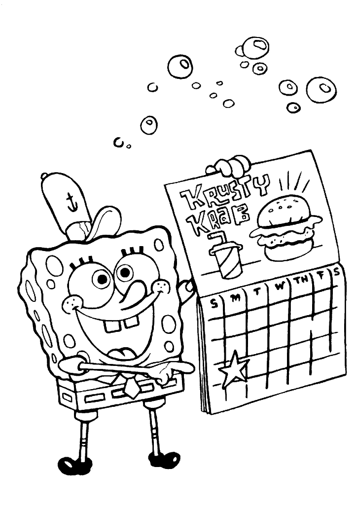 bob esponja para colorir