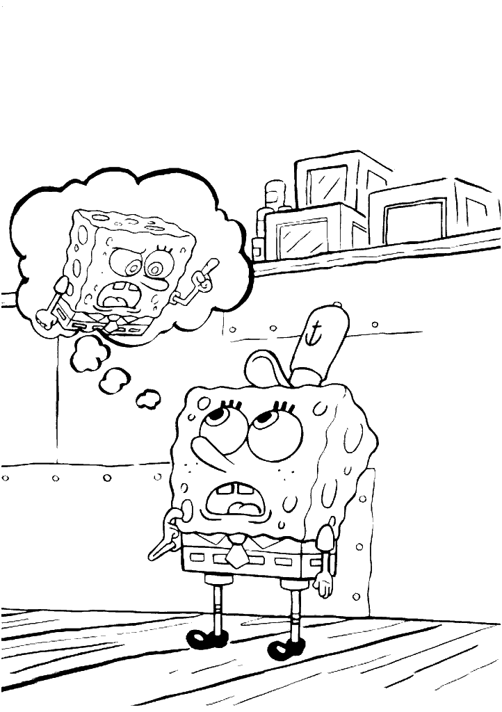 bob esponja para colorir