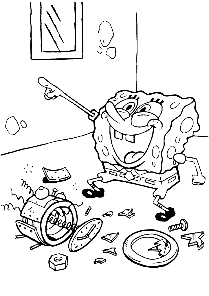 bob esponja para colorir