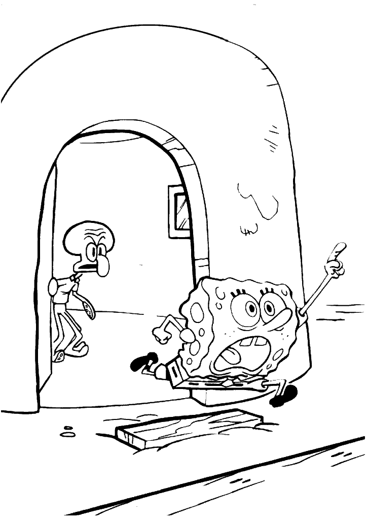bob esponja para colorir