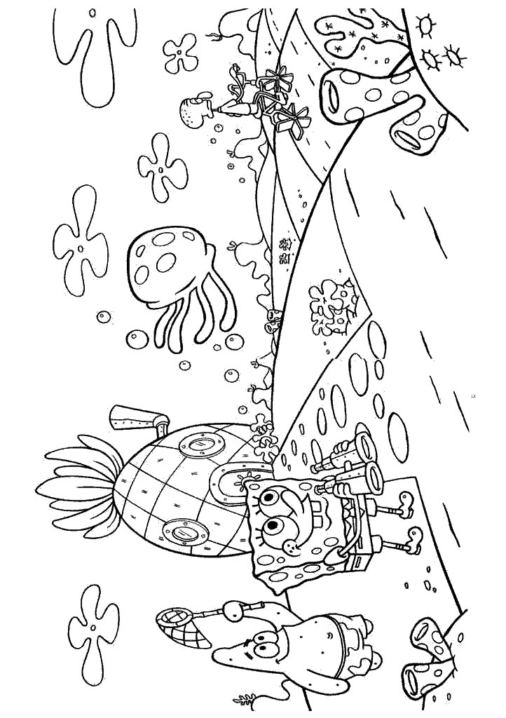 bob esponja para colorir