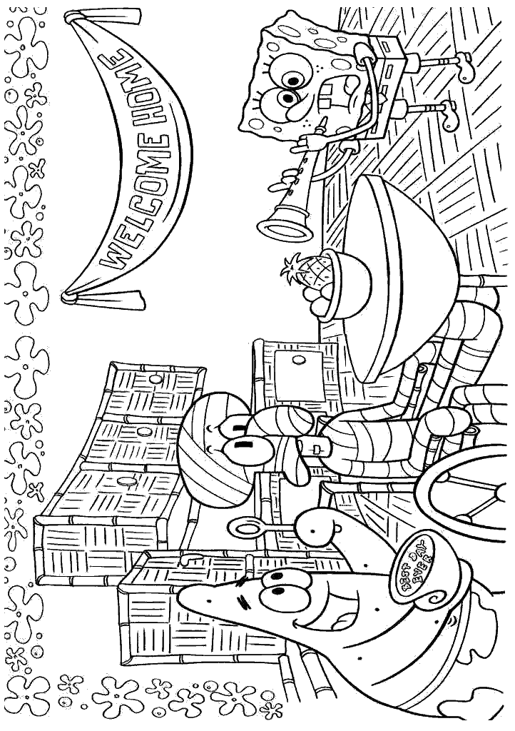 bob esponja para colorir
