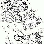 turma da monica para colorir