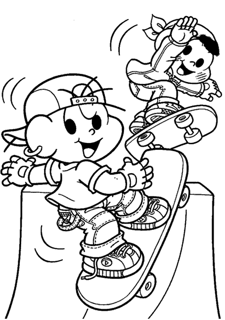 turma da monica para colorir