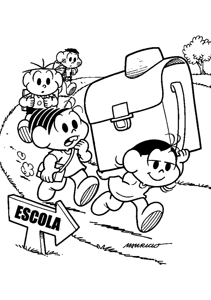 turma da monica para colorir