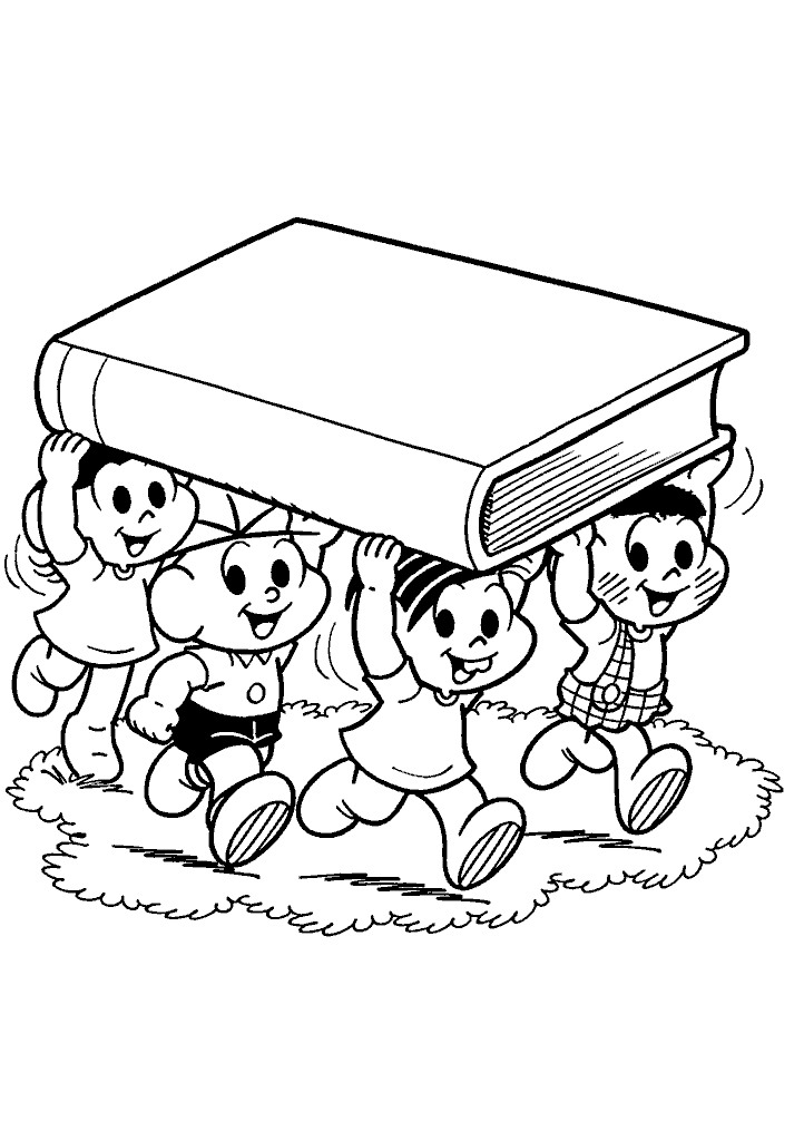 turma da monica para colorir