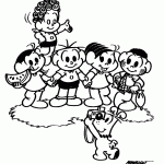 turma da monica para colorir