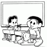 turma da monica para colorir