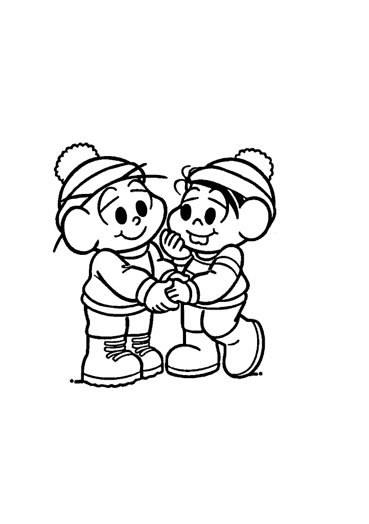 turma da monica para colorir