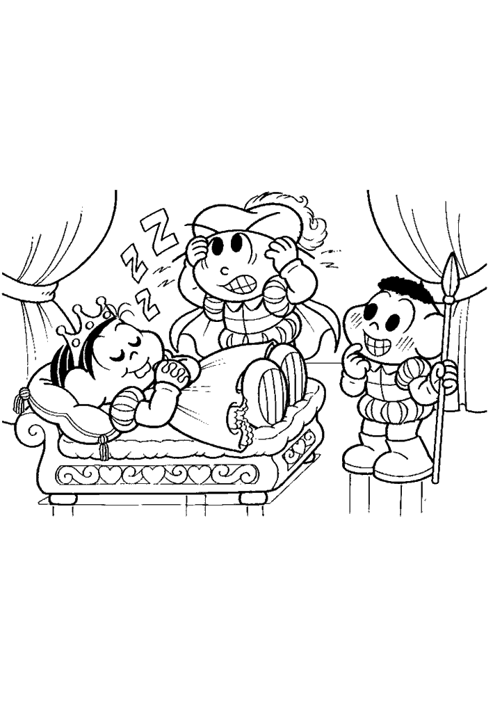 turma da monica para colorir