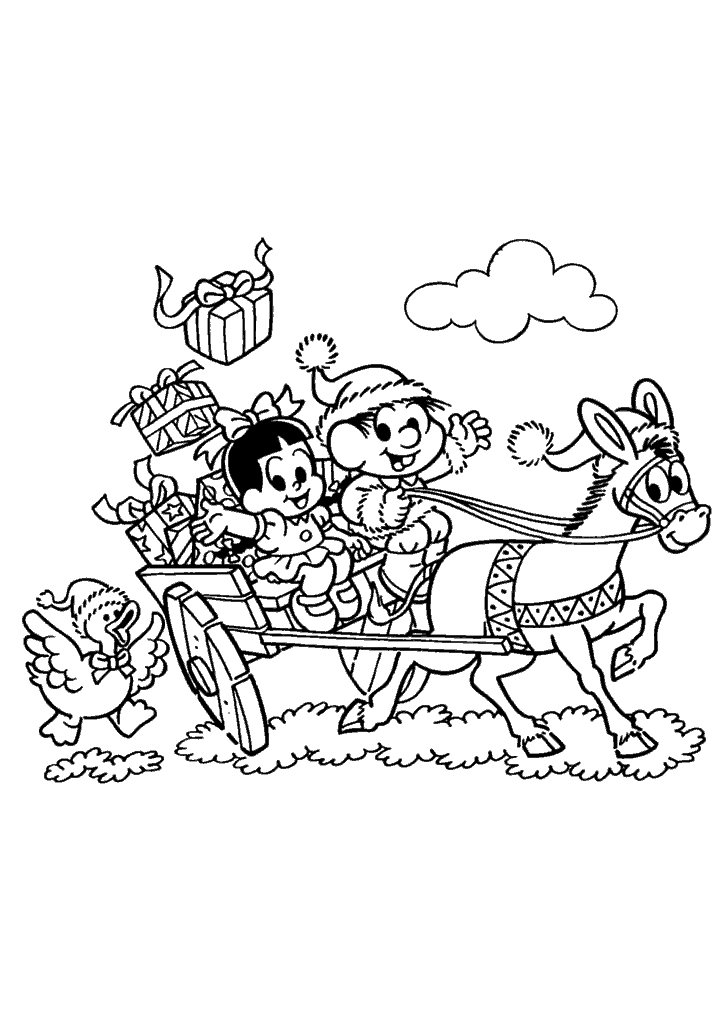 turma da monica para colorir