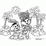 turma da monica para colorir