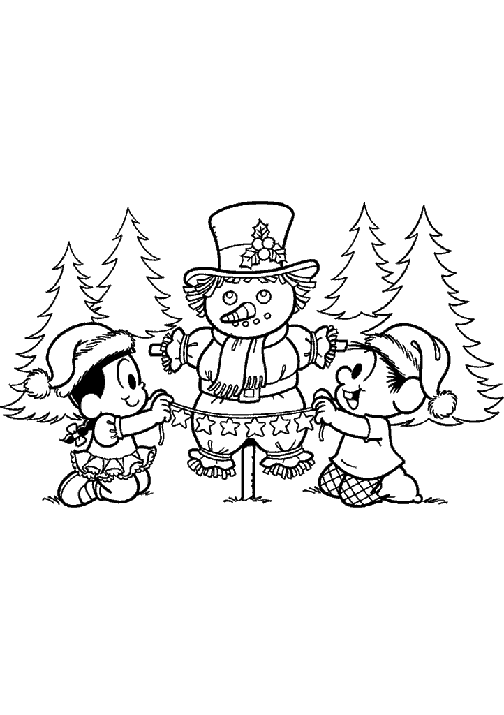 turma da monica para colorir