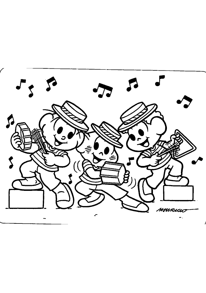 turma da monica para colorir