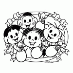turma da monica para colorir