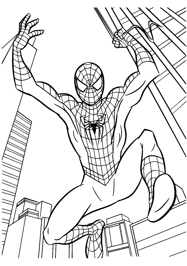 homem aranha para colorir