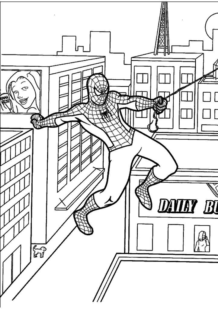 homem aranha para colorir