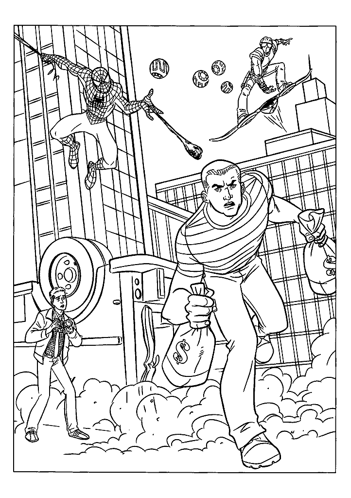 homem aranha para colorir