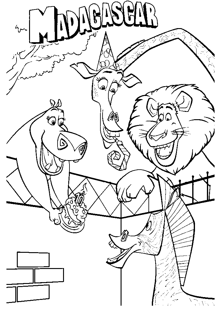 madagascar para colorir