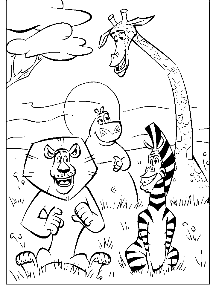 madagascar para colorir
