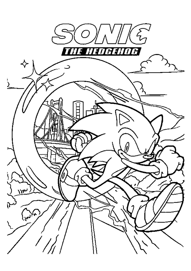 sonic para colorir