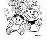 turma da monica para colorir