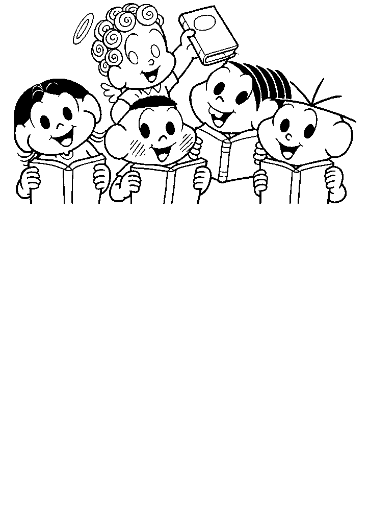 turma da monica para colorir
