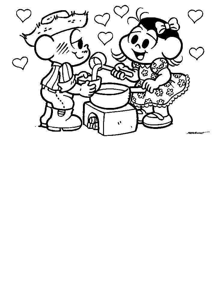 turma da monica para colorir