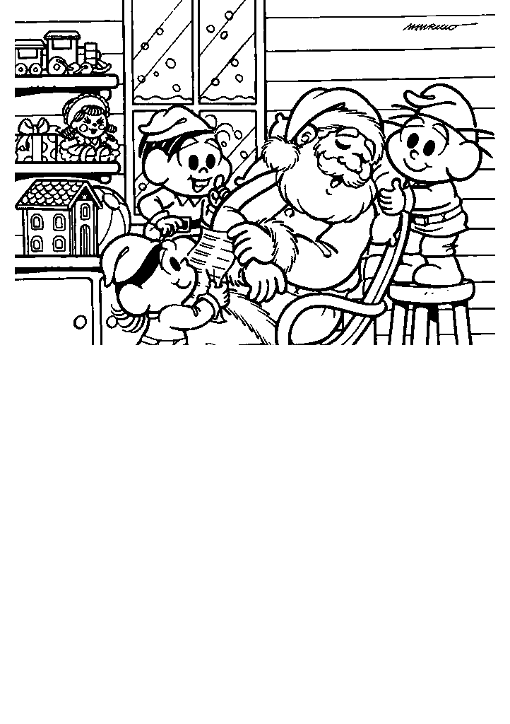 turma da monica para colorir