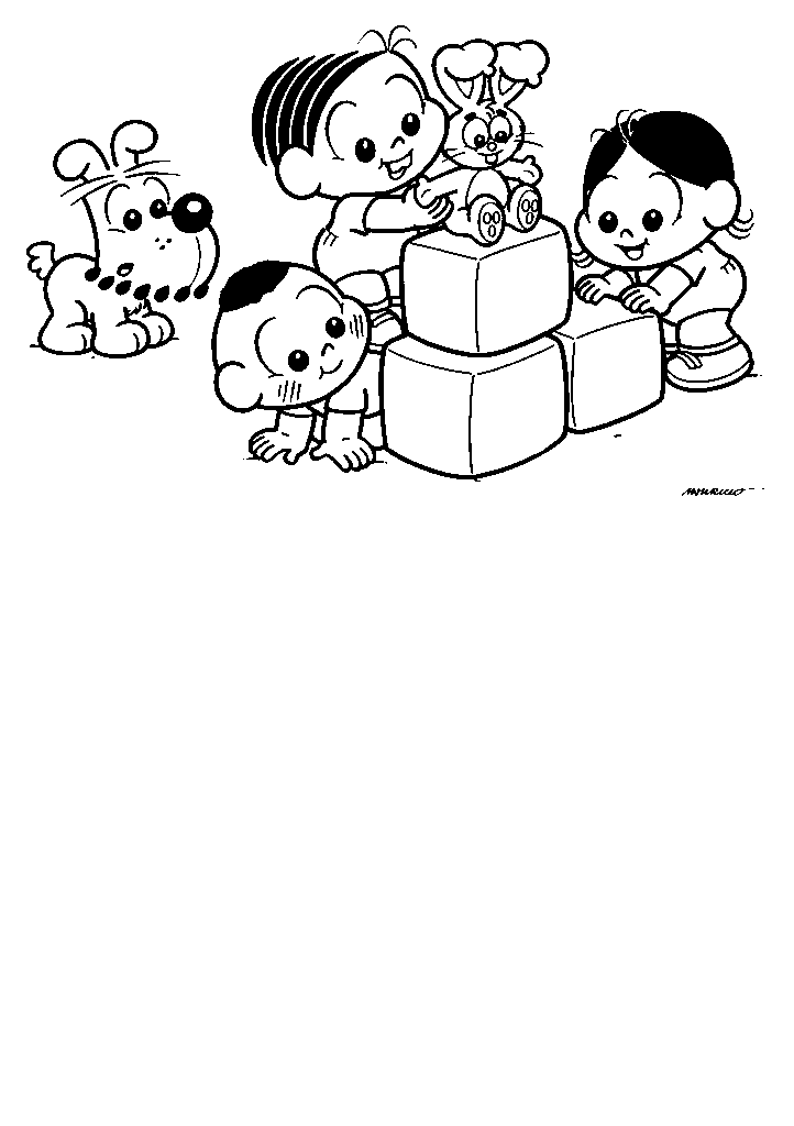 turma da monica para colorir