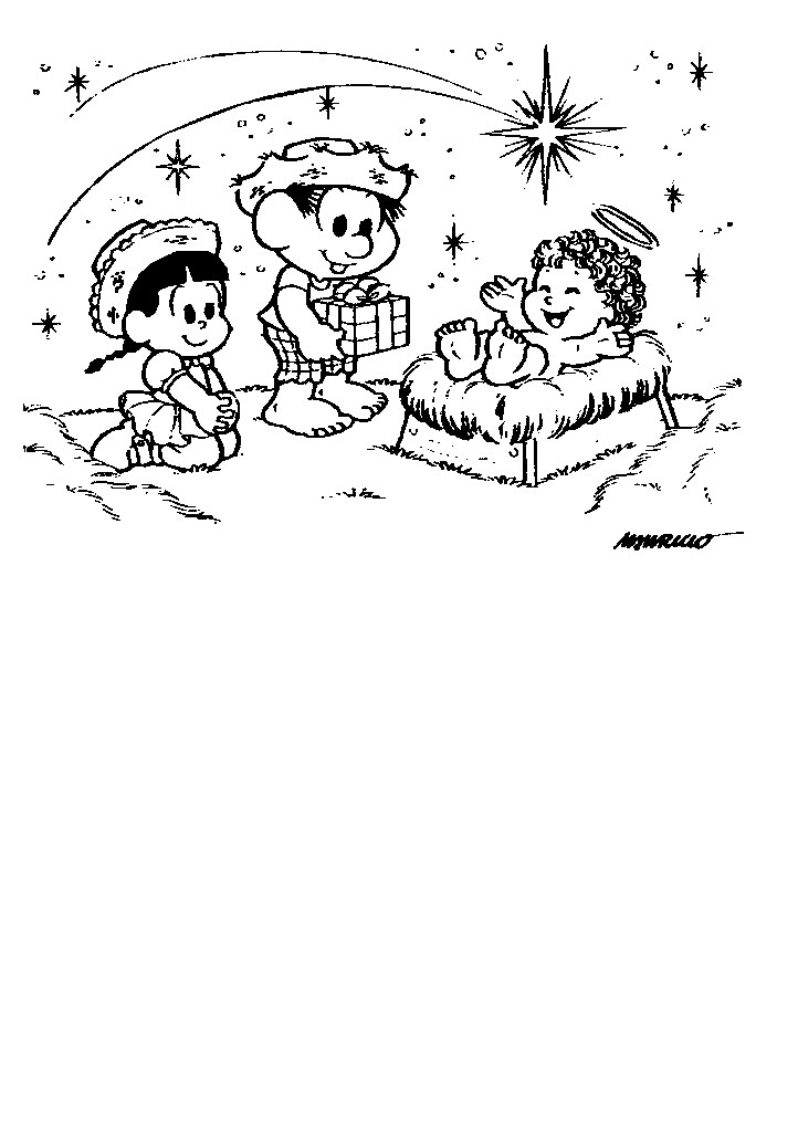 turma da monica para colorir