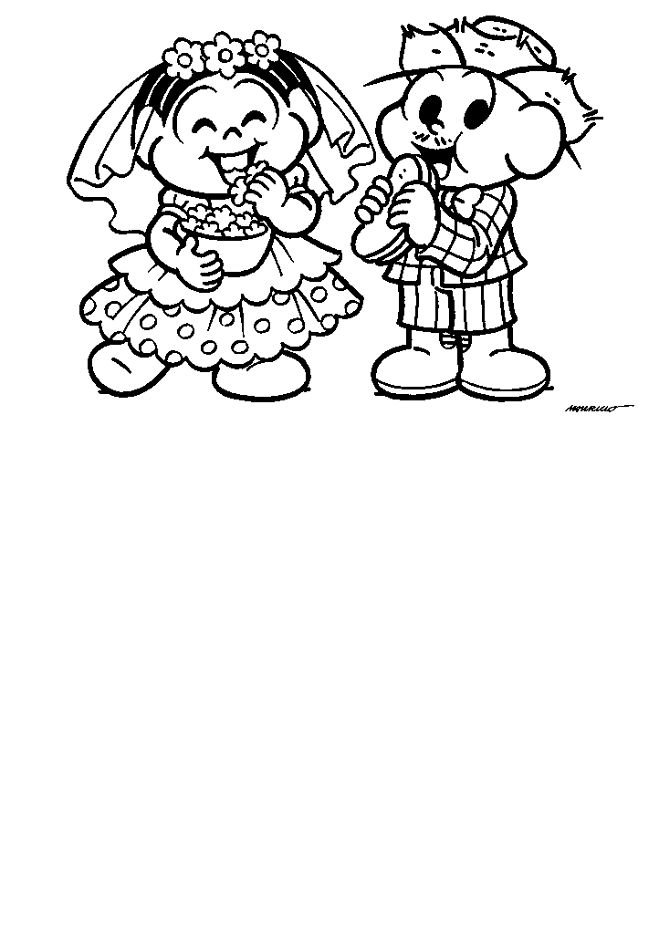 turma da monica para colorir