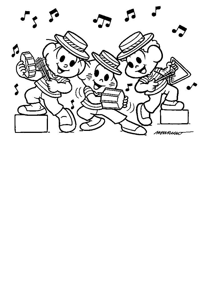 turma da monica para colorir