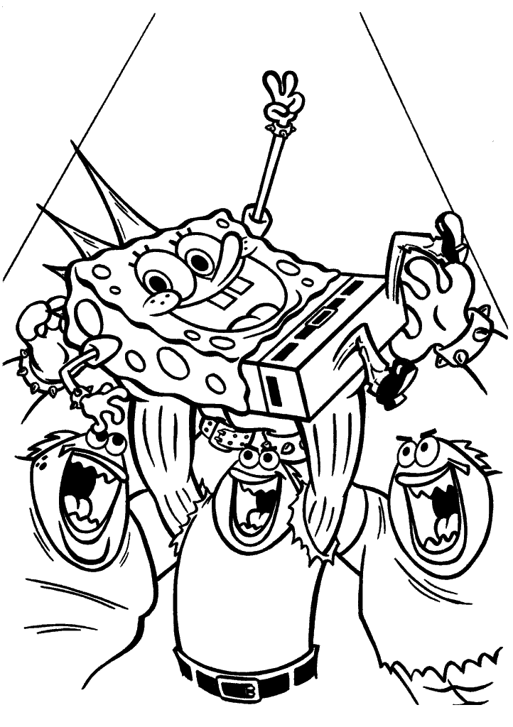 bob esponja para colorir