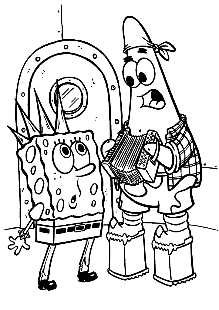 bob esponja para colorir