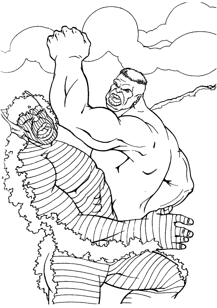 hulk para colorir