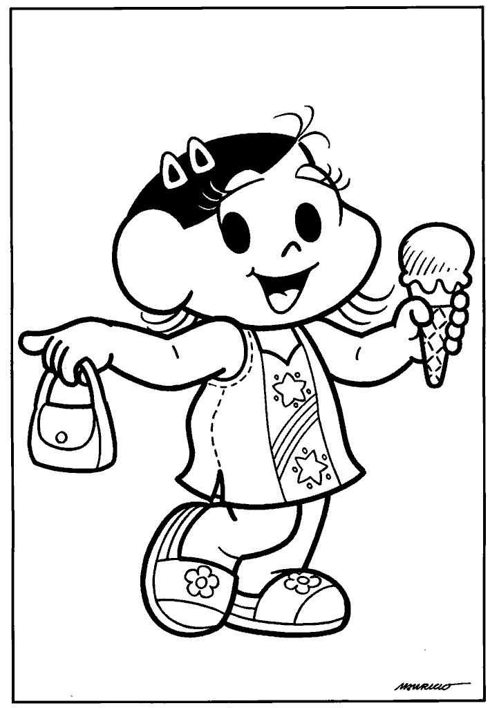 turma da monica para colorir