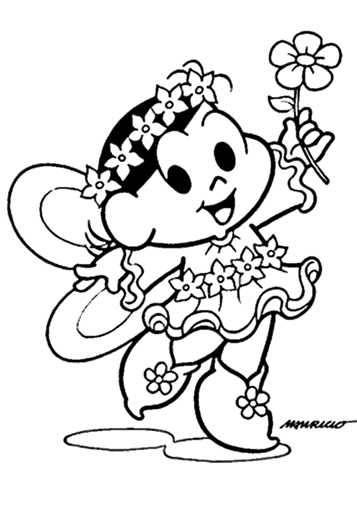 turma da monica para colorir