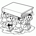 turma da monica para colorir