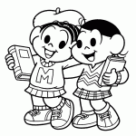 turma da monica para colorir