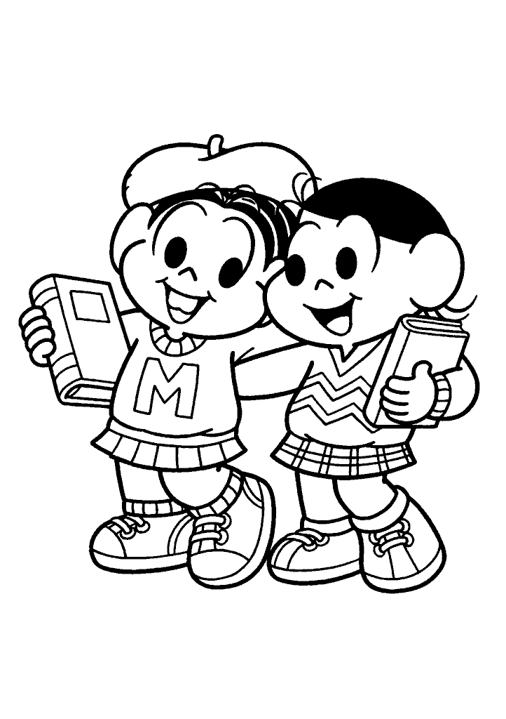 turma da monica para colorir