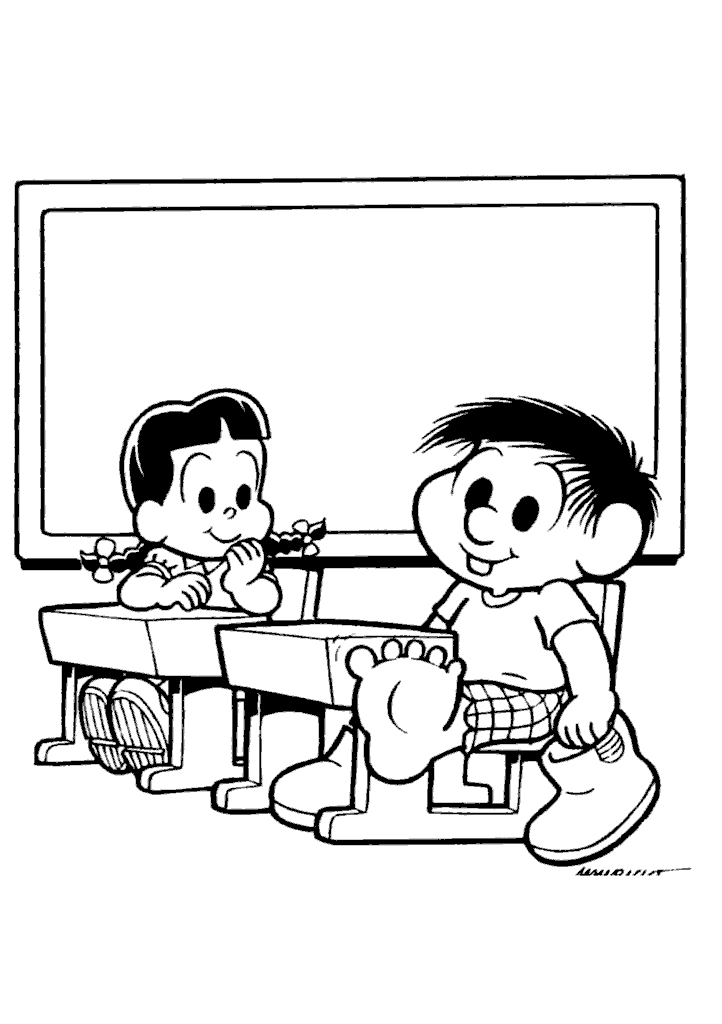 turma da monica para colorir