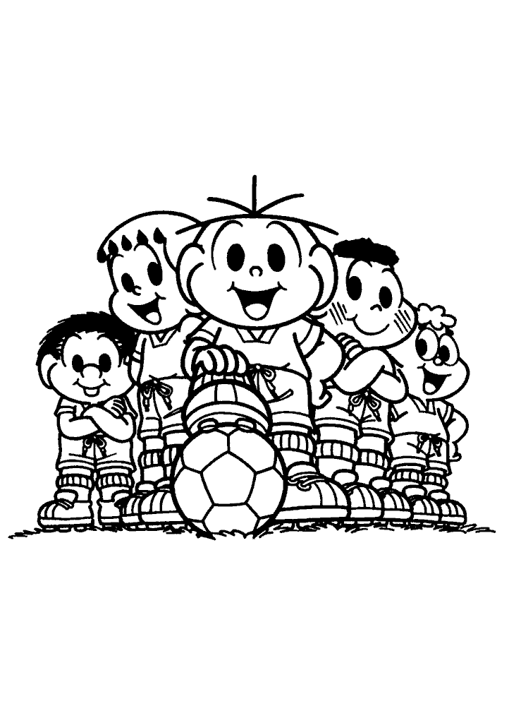 turma da monica para colorir