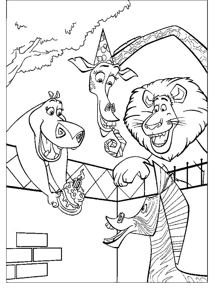 madagascar para colorir
