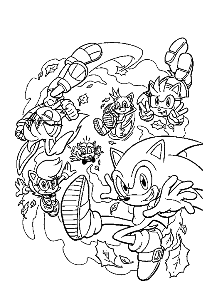 sonic para colorir