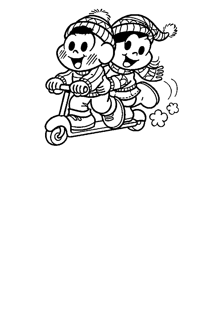 turma da monica para colorir