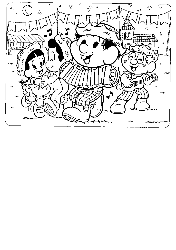 turma da monica para colorir